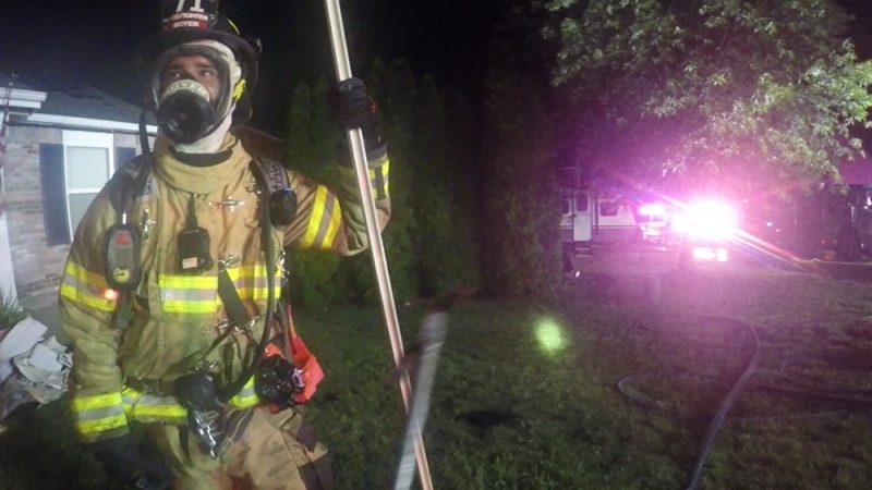 firefighter masked up